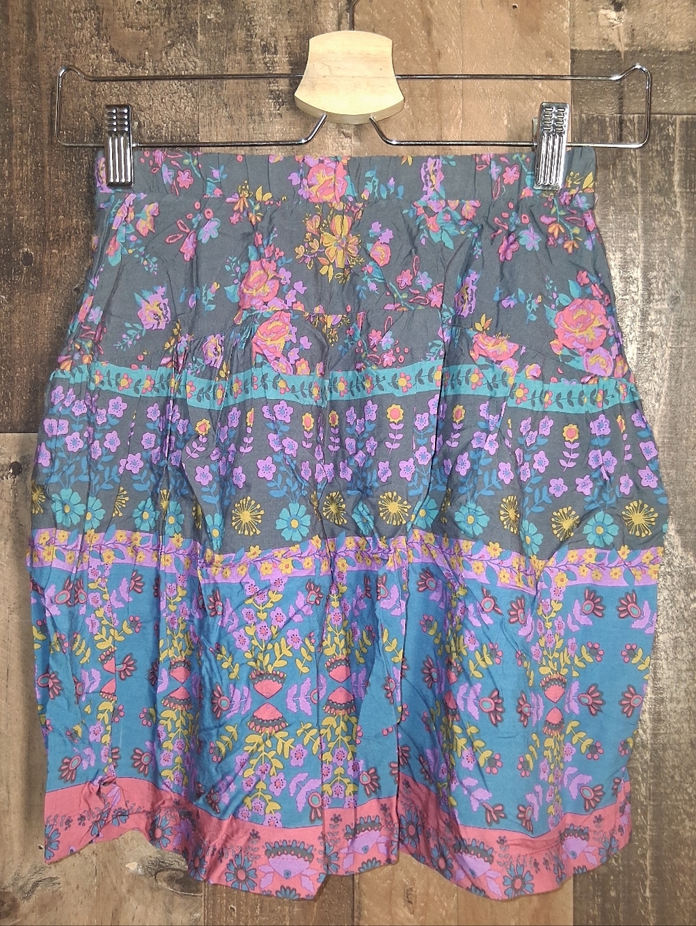 NWT Natural Life Boho Floral Mini skirt Size XS